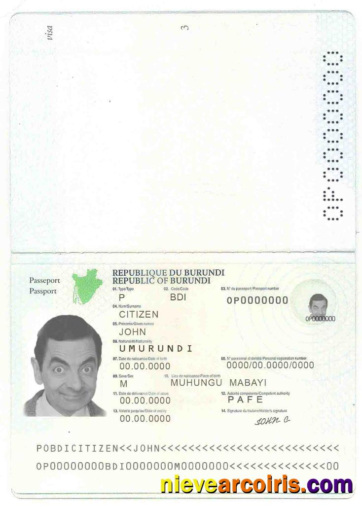 Burundi passport 2011-2019